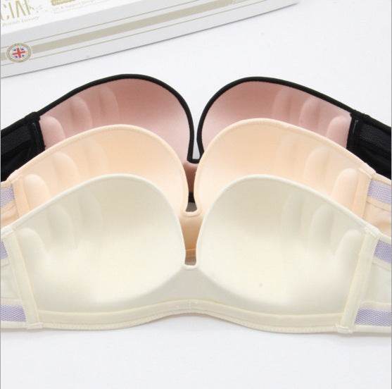 Strapless underwear invisible bra gathers anti-slip - Mubimart