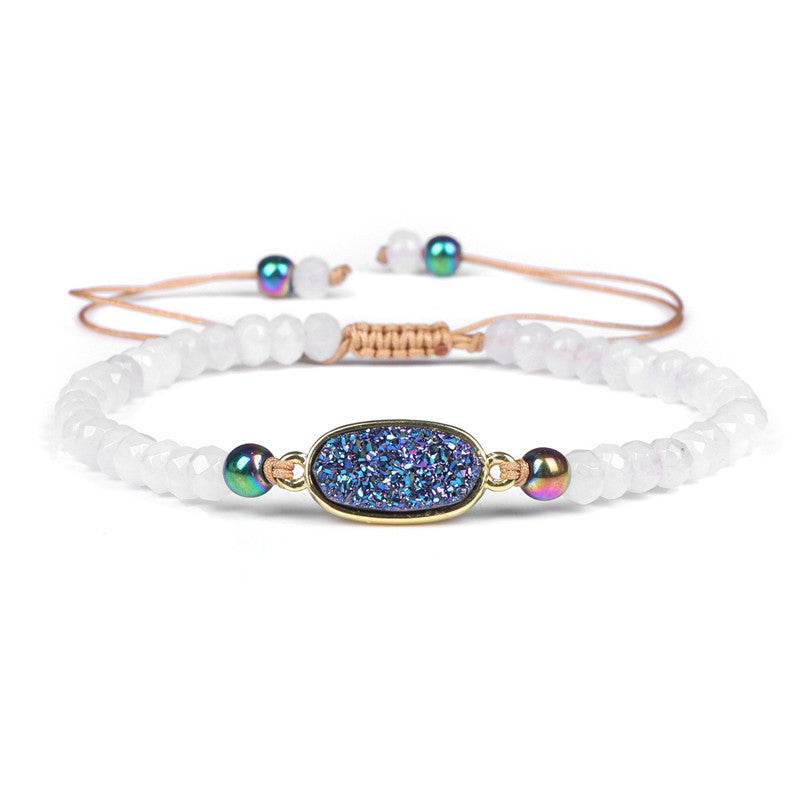 Natural Stone Woven Bracelet Mixed Shape Beads Bracelet Quartz Adjustable Rope Bracelets For Men Women Charm Fashion Jewelry - Mubimart
