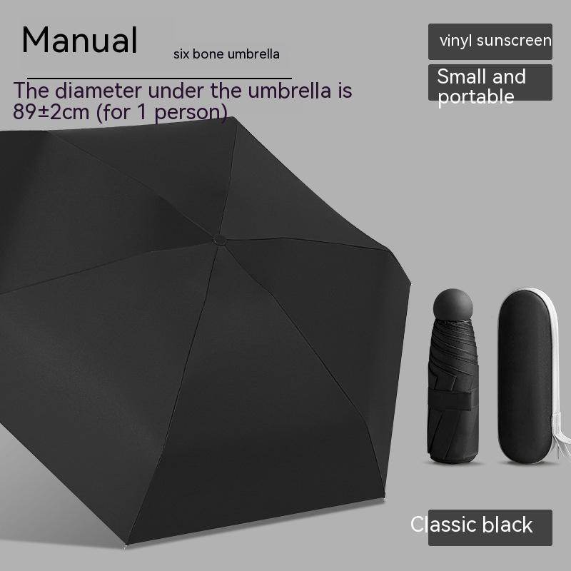 Mini Five-fold Umbrella Capsules Sun Umbrella Sun Protection UV Protection - Mubimart