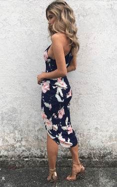 Printing Skinny Slip Dress - Mubimart