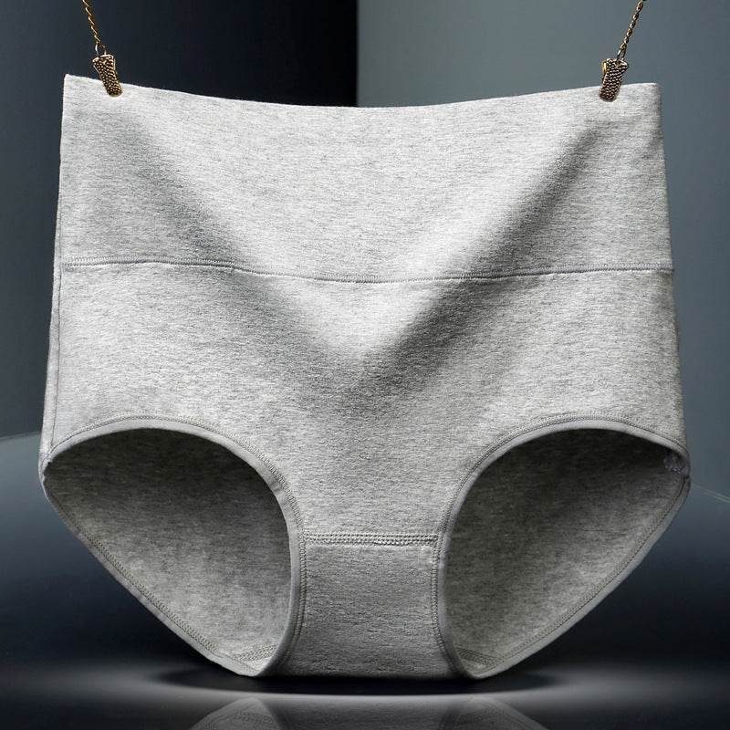 Plus Size Plus Size Cotton Ladies Panties Belly Control Buttocks High Waist Panties Pure Cotton High Waist Panties - Mubimart