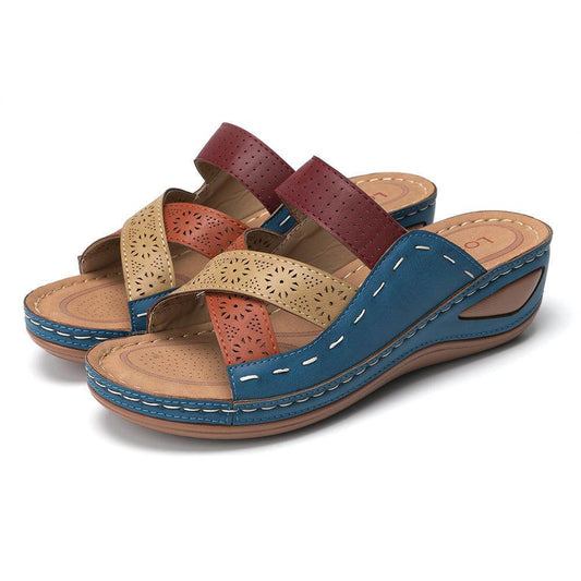 European and American Wedge Heel Sandals - Mubimart