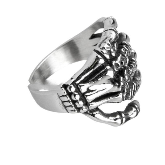 Palm Skull Titanium Steel Men Ring - Mubimart