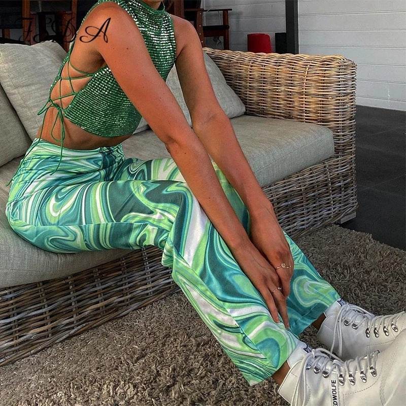 Sweatpants Women Wid Leg Loose Flare Pants Joggers Women Wide Leg Streetwear Fashion Sexy Long Trousers - Mubimart