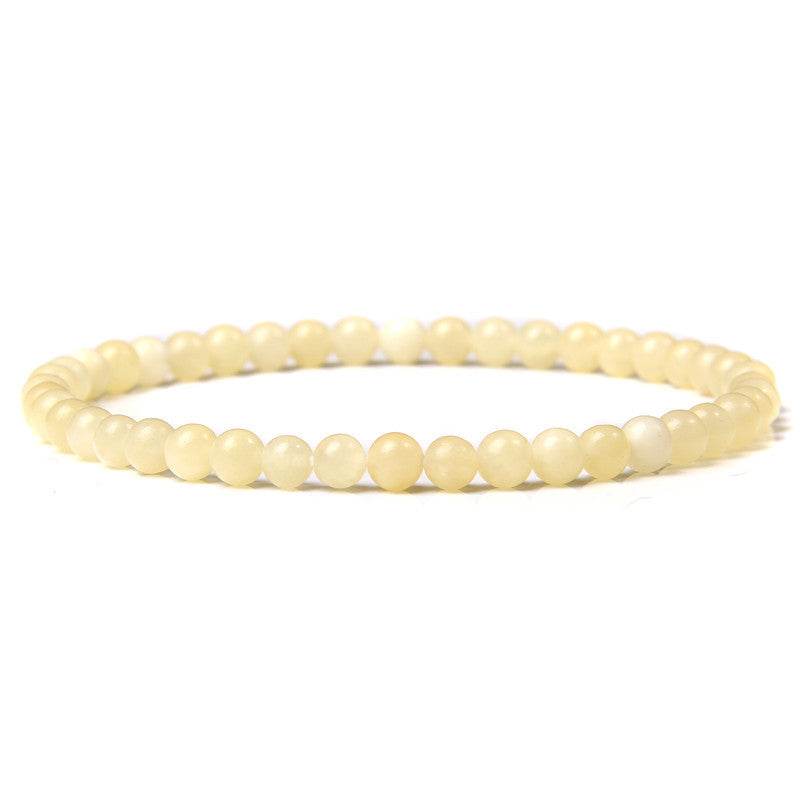 4mm Natural Agate Stone Beads Energy Charm Bracelet For Women - Mubimart