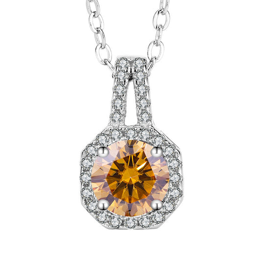Moissanite Pendant Necklace Silver Pendant Women