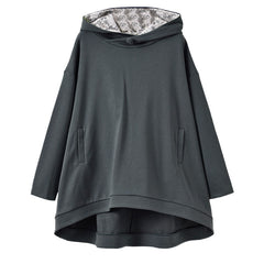 Loose Plus Size Mid Length Button Top Pullover Coat