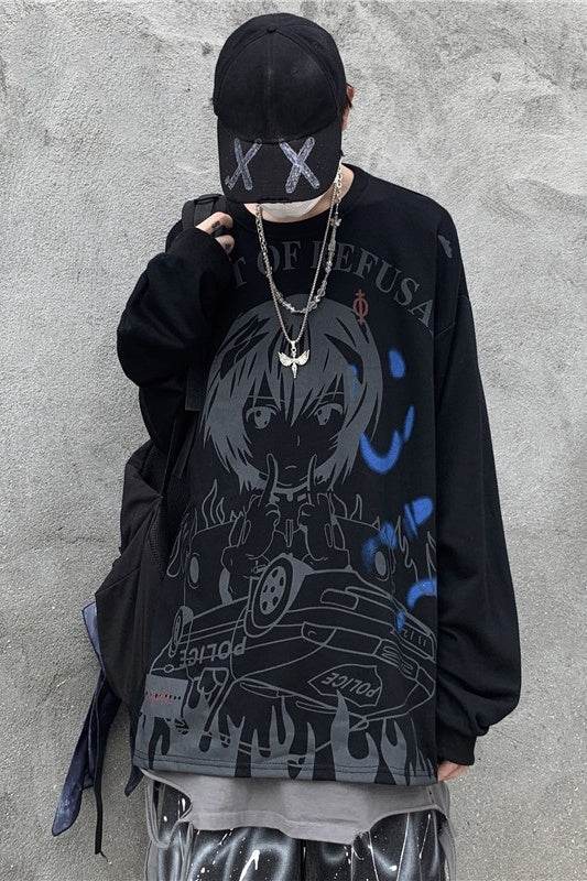 Cartoon Japanese Sweatshirt Men And Women - Mubimart