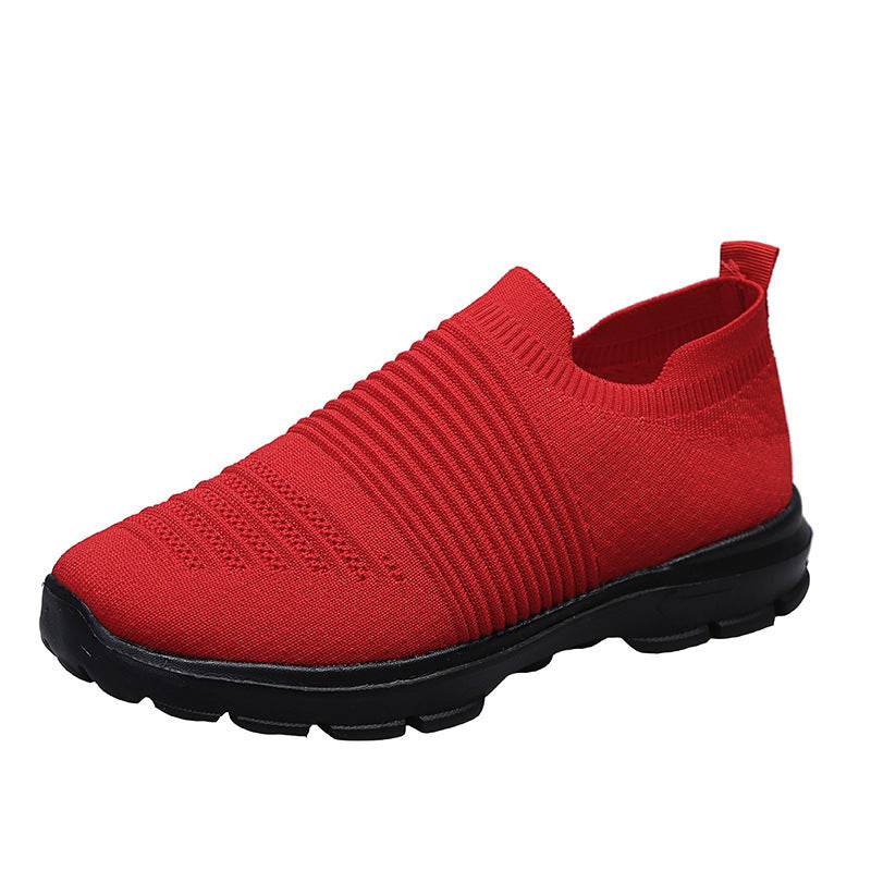 Knit Sock Shoes Women Comfortable Breathable Flats Shoes Walking Running Sneakers - Mubimart