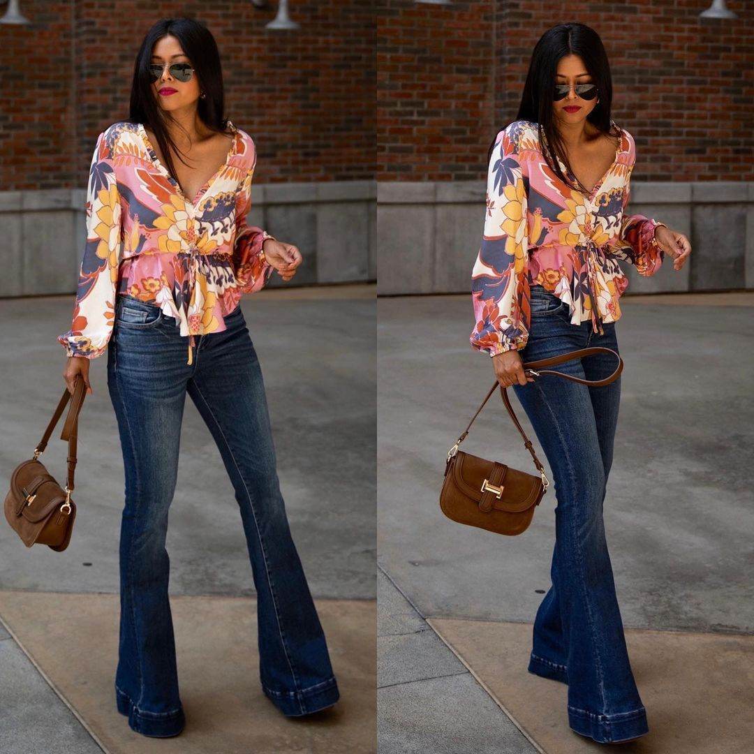 Temperament Slender Flared Women's Jeans - Mubimart