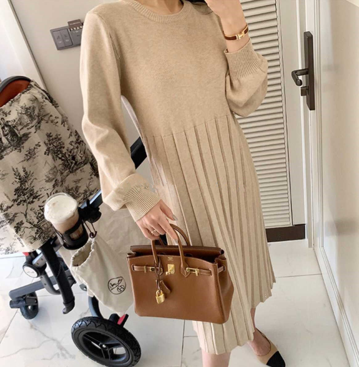 Temperament Koreanischen Stil Mutterschaft Pullover Mittellange