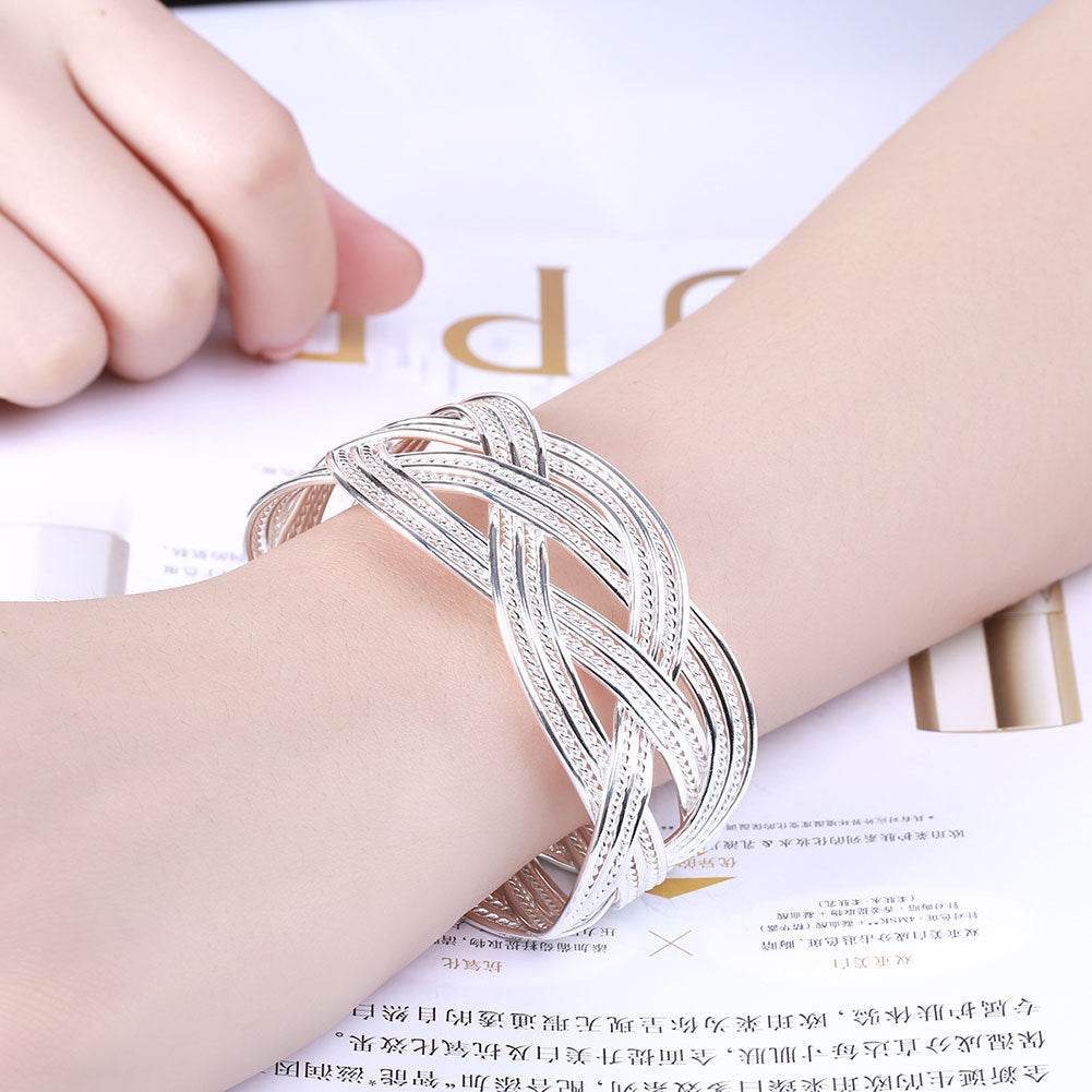 Silver Bangle Bracelet - Mubimart