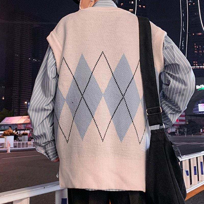 V-neck all-match coat sweater vest - Mubimart