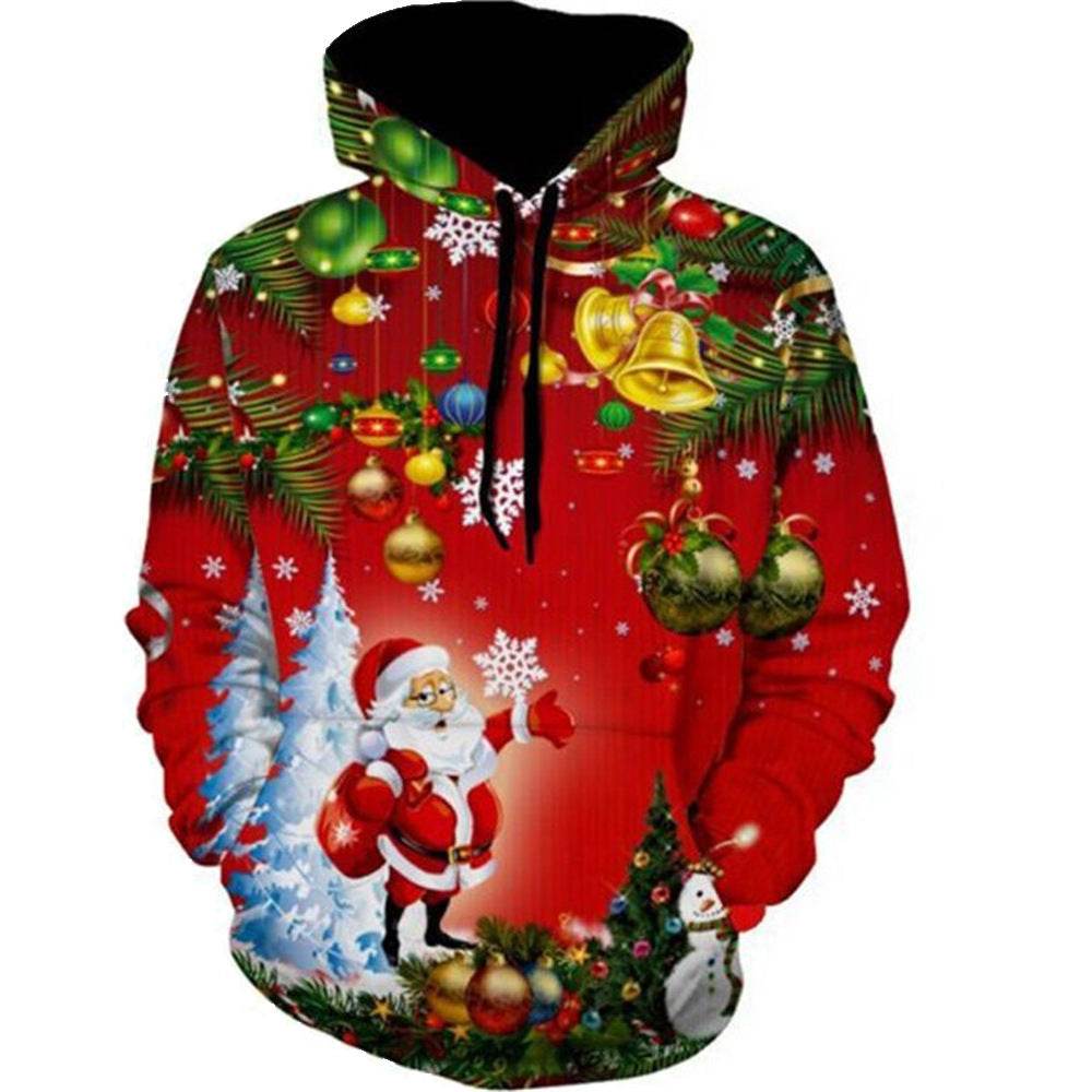 Digital Printed Hooded Plus Size Sweatshirt - Mubimart