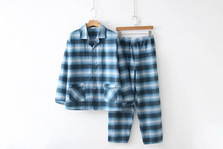 Men's Pajama Set Heavy Brushed Loose Size - Mubimart