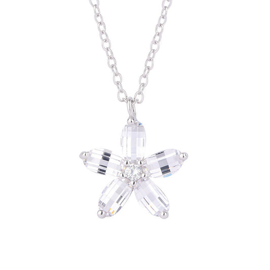 S925 Sterling Silver Flowers Necklace For Women