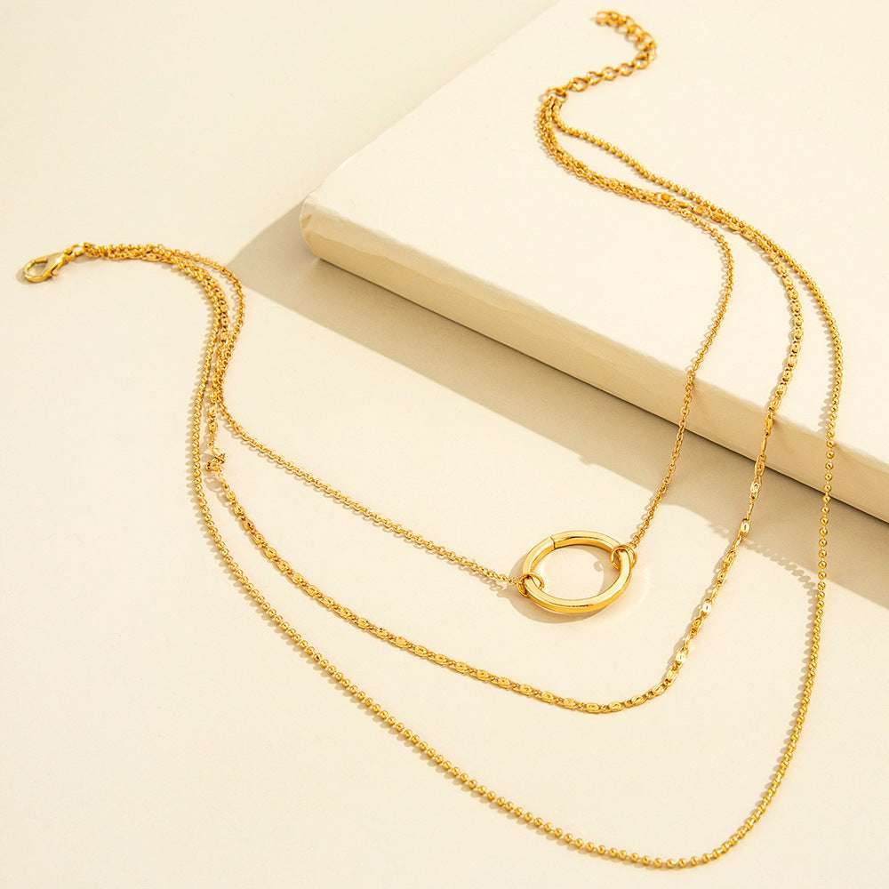 Circle Necklace Clavicle Chain Necklace Women - Mubimart