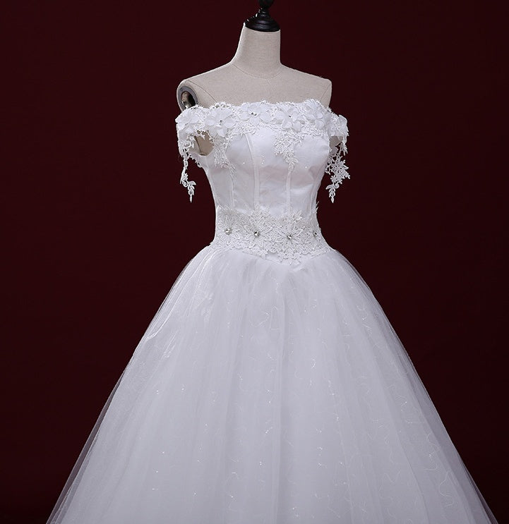 Wedding Dresses Strapless Lace - Mubimart -  