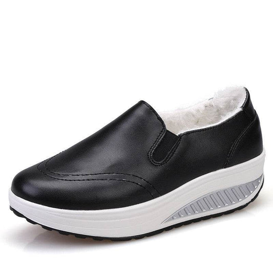 Spring And Autumn Loafers Women's Leather White Shoes Women - Mubimart