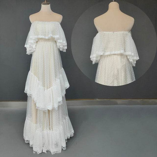 Women's Fashion Polka Dot Wedding Dresses - Mubimart