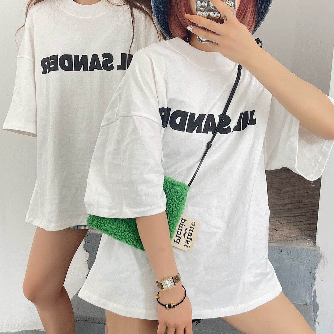 Rowling Letter Printing Cozy Tees Women Summer Short Sleeve - Mubimart