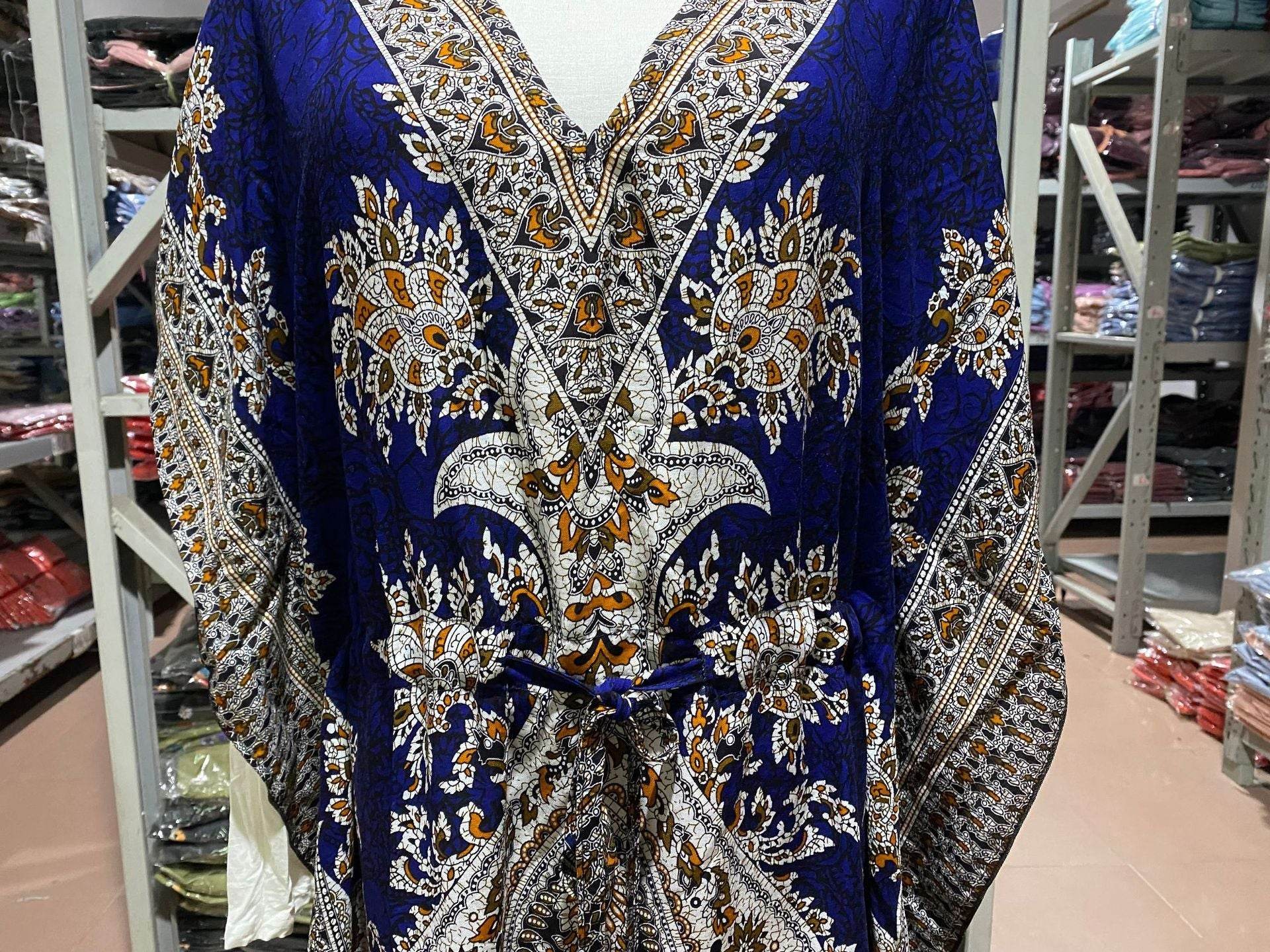 Middle Eastern Arabian Kaftan Loose Plus Size Maxi Dress - Mubimart