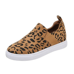 Leopard Loafers Women Elastic Band Design Casual Flat Shoes