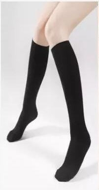 Black Medium Thigh High Socks Calf Socks Female Knee Length Socks - Mubimart -  