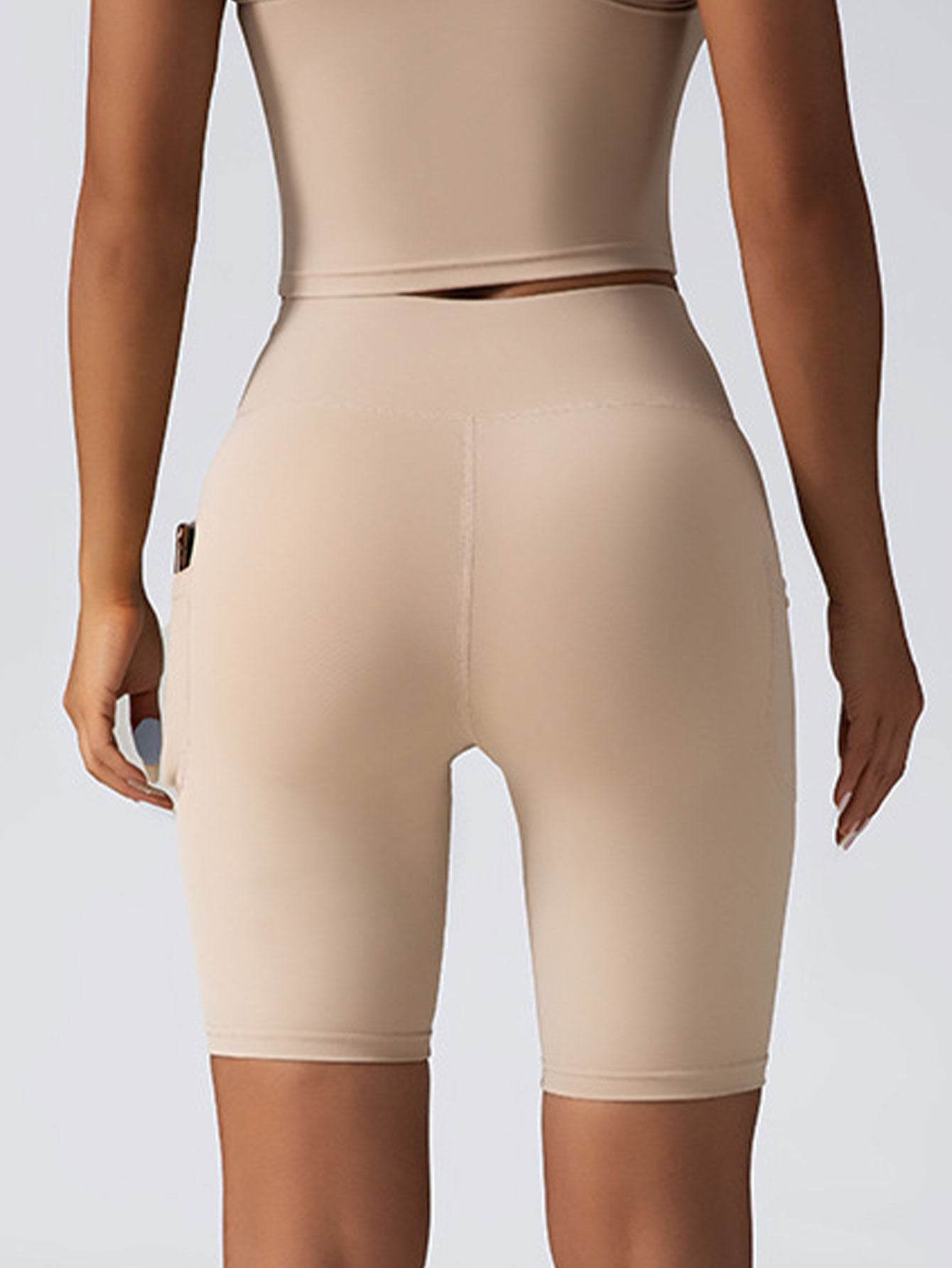 2 Pack High Waist Biker Shorts For Women-Workout Yoga Shorts Running Summer Soft Pants With Pockets - Mubimart