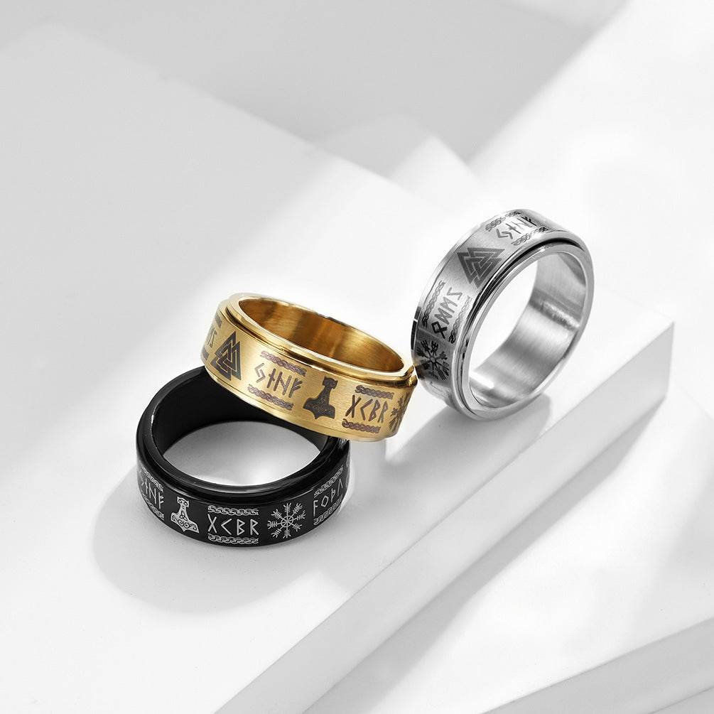 Rotatable Titanium Steel Ring For Men - Mubimart