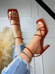 Women's High Heel Block Heel Slip-toe Sandals