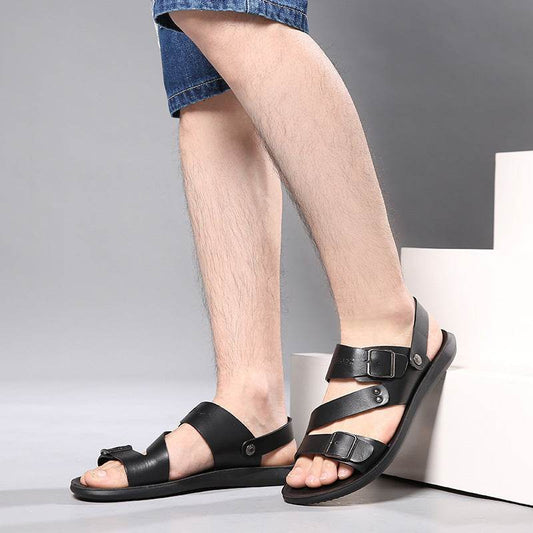 Men's leather sandals and slippers - Mubimart