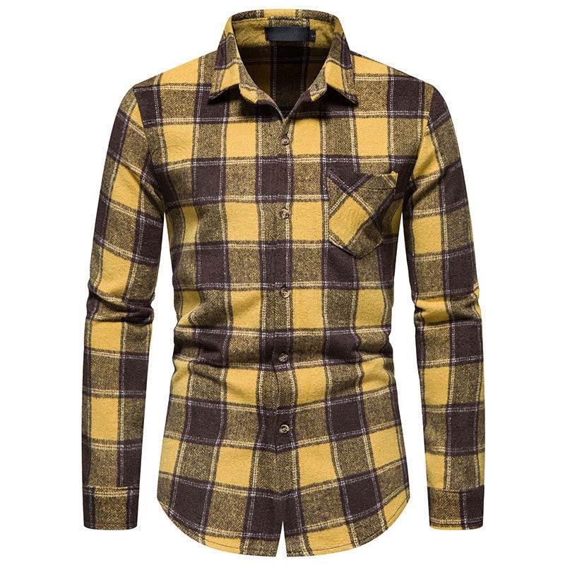 Thick Warm Woolen Cloth Flannel Casual Shirt Base Men's Shirt - Mubimart