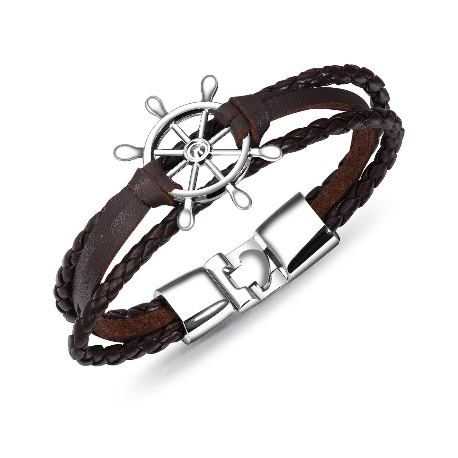 Alloy Leather Charm Bracelets - Mubimart