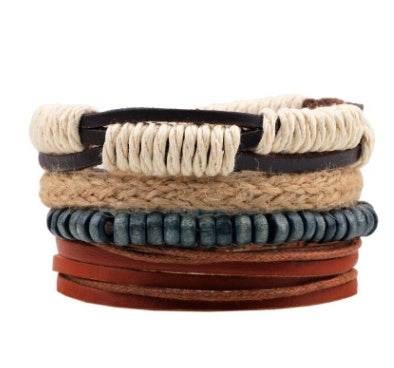 Fashion Beaded Leather Bracelets And Bracelets - Mubimart