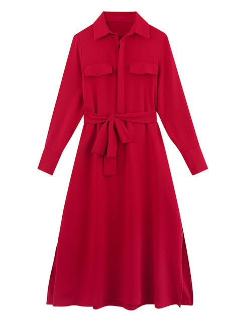 Waist shirt dress - Mubimart -  