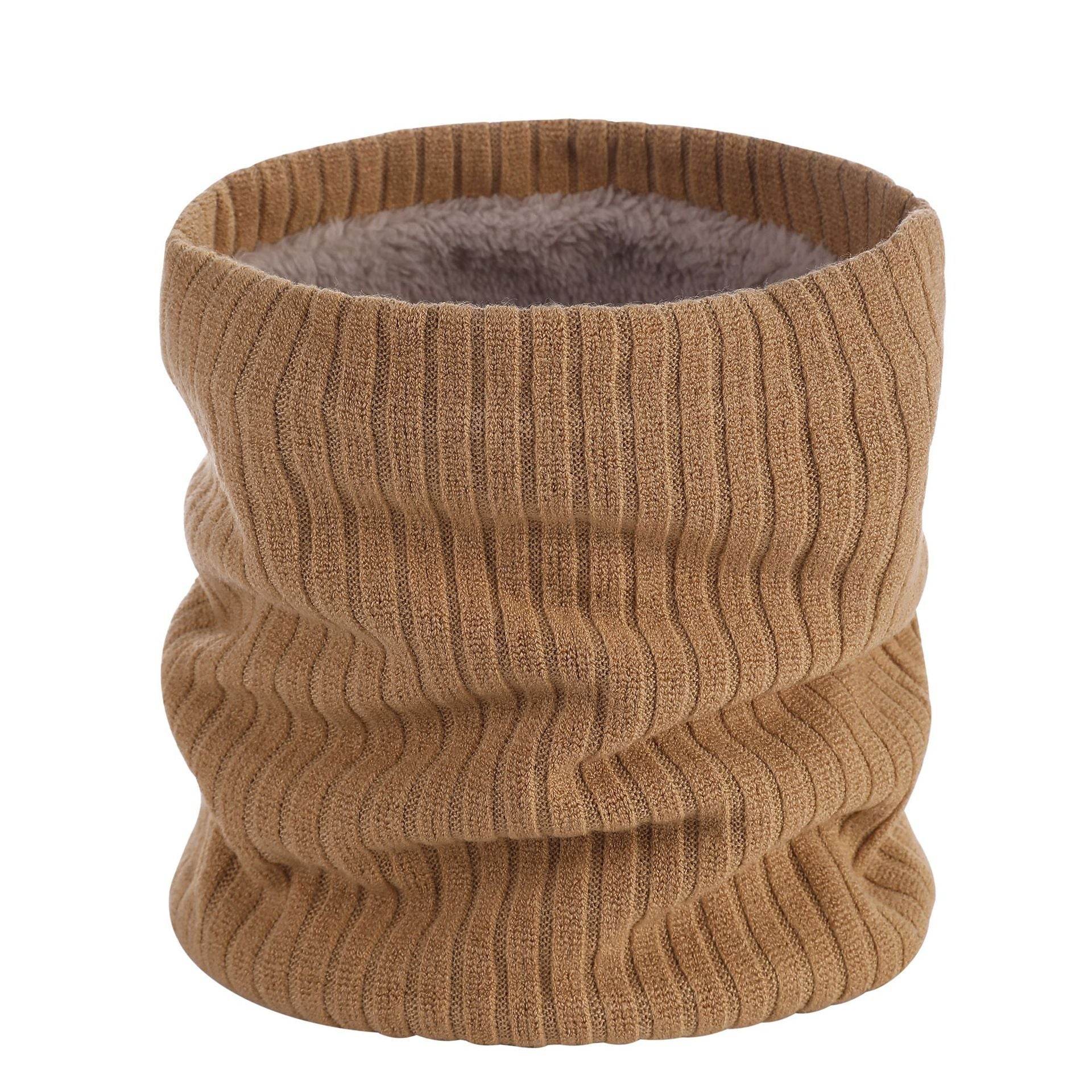 Thickened Velvet Warm Plush Scarf Fashion Solid Color Wool Knitted Scarf For Men Women Autumn And Winter - Mubimart