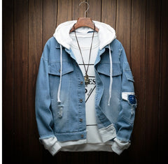 Hooded denim jacket