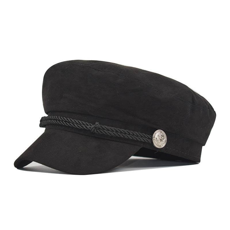 Vintage deerskin velvet octagonal hats - Mubimart
