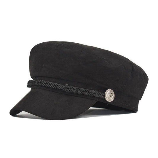Vintage deerskin velvet octagonal hats - Mubimart