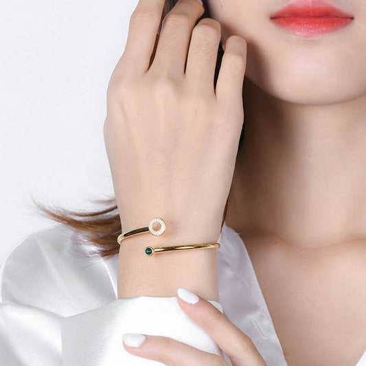 Fashion Emerald Women Bangle Street Bracelet - Mubimart