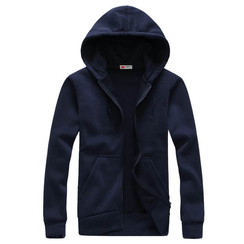Hooded Pocket Zipper Matching Cardigan Hoodie - Mubimart