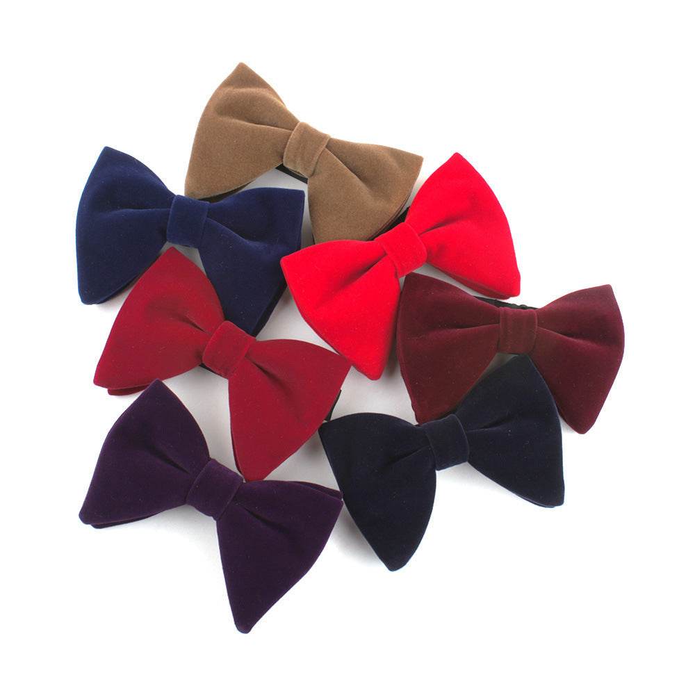 Velvet Bow Tie Men's Butterfly - Mubimart