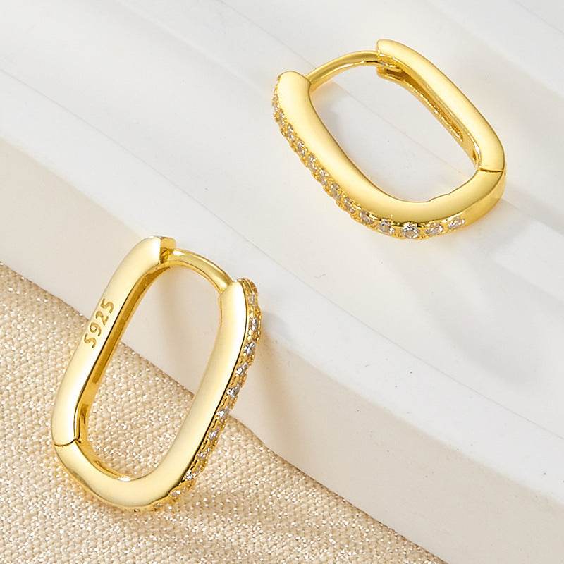 Melissa Oval Hoop Earrings - Mubimart