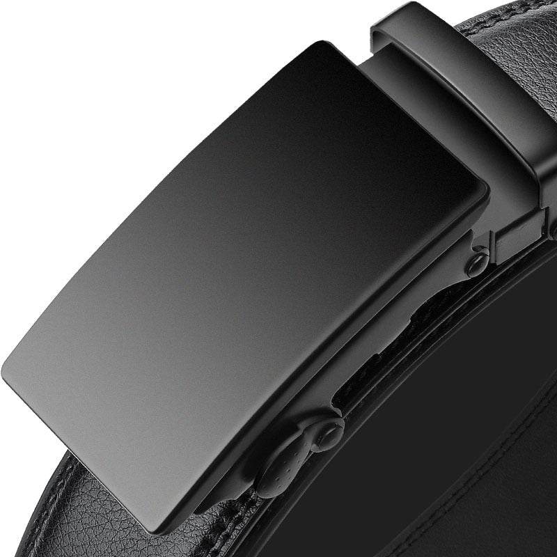 Automatic belt buckle real belt - Mubimart