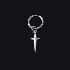 Minimalistische Kreuz-Ohrringe für Frauen und Männer, Trend-Hip-Hop-Punk, einzelne Ohrringe, Silber, Geburtstagsgeschenk, Schmuck