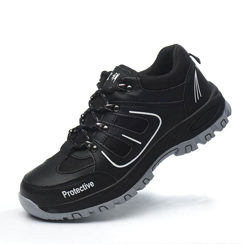 Men's Breathable Mesh Non-slip Steel Toe Safety Shoes - Mubimart