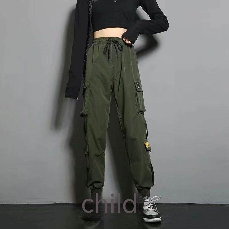 Oversized Cargo Pants Men And Women Ankle Banded Slacks High Waist Loose And Slimming - Mubimart