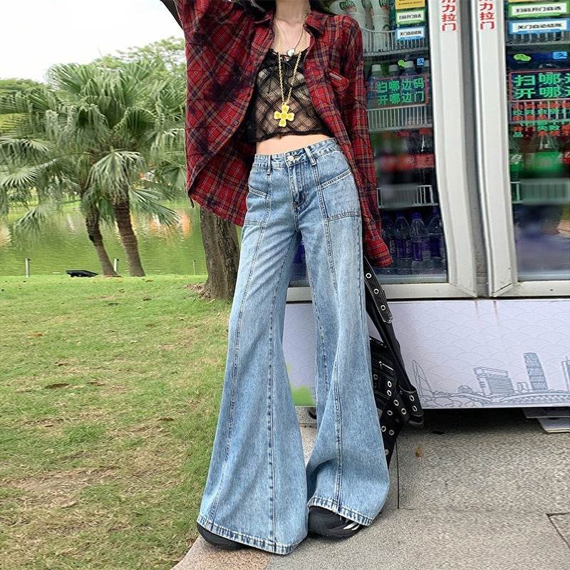 American Design High Waist Bootcut Jeans - Mubimart
