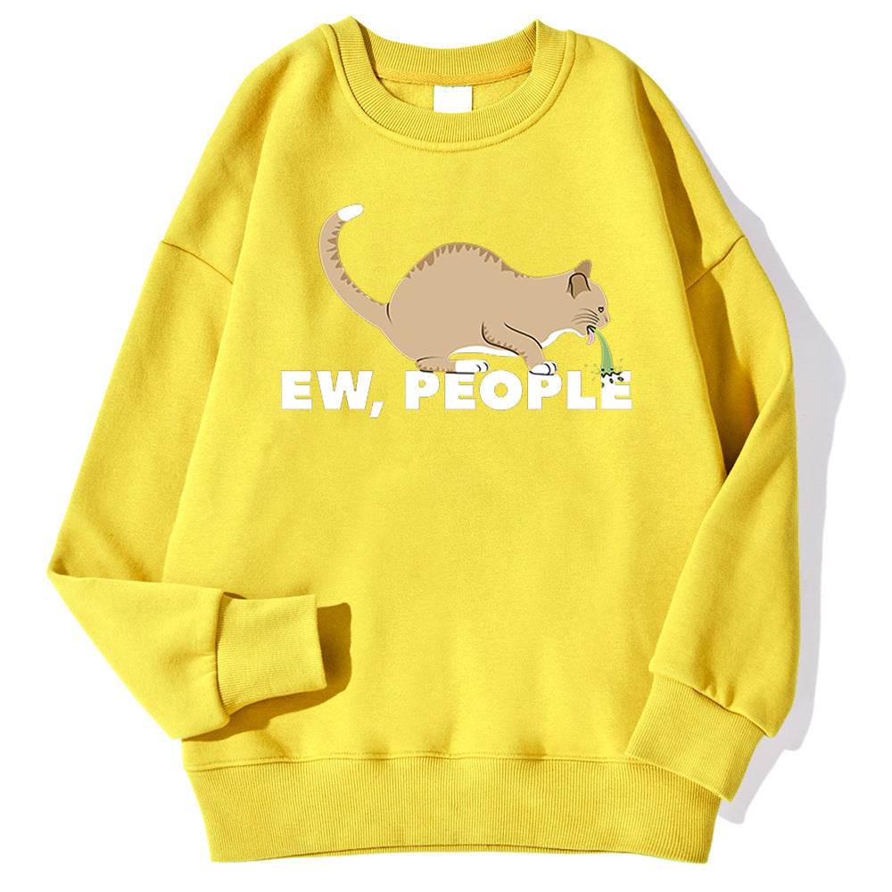 Fashion Personality Cat Print Sweatshirt Men - Mubimart
